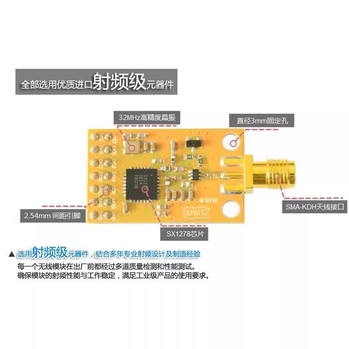 Módulo inalámbrico SX1278 433M - Lora Sx1278 reseña y precio
