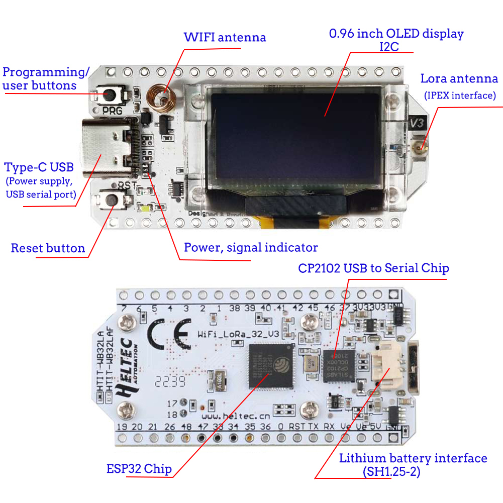 Placa de desarrollo LoRa32 V3, - Oled Display 0.96 reseña y precio